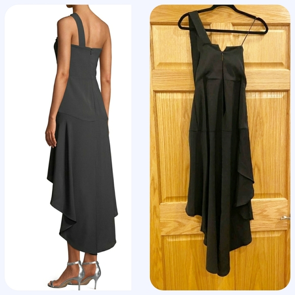 ParkerHeather Crepe Cocktail Dress w/ Beaded Strap - Picture 4 of 13